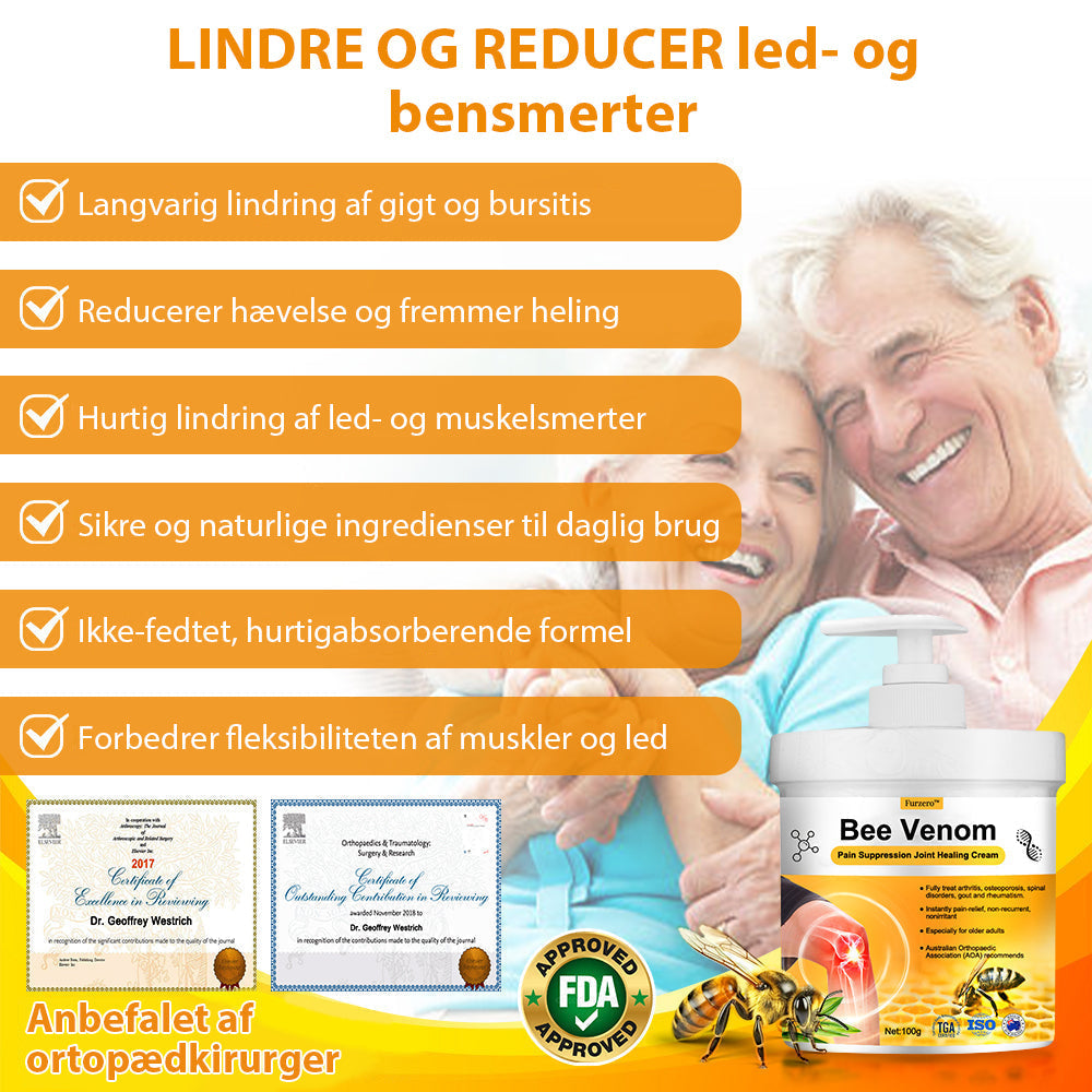 Furzero V3 Pro™ | Bi-gift smertelindrende og ledhelende creme. Anbefalet af Dansk Ortopædisk Selskab (DOS)!