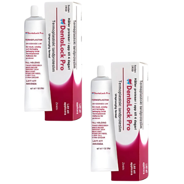 Dentalock Pro™ | Spis, drik og tal frit hele dagen! Sikker pasform til dine gebis uden at bekymre dig om forskydninger!