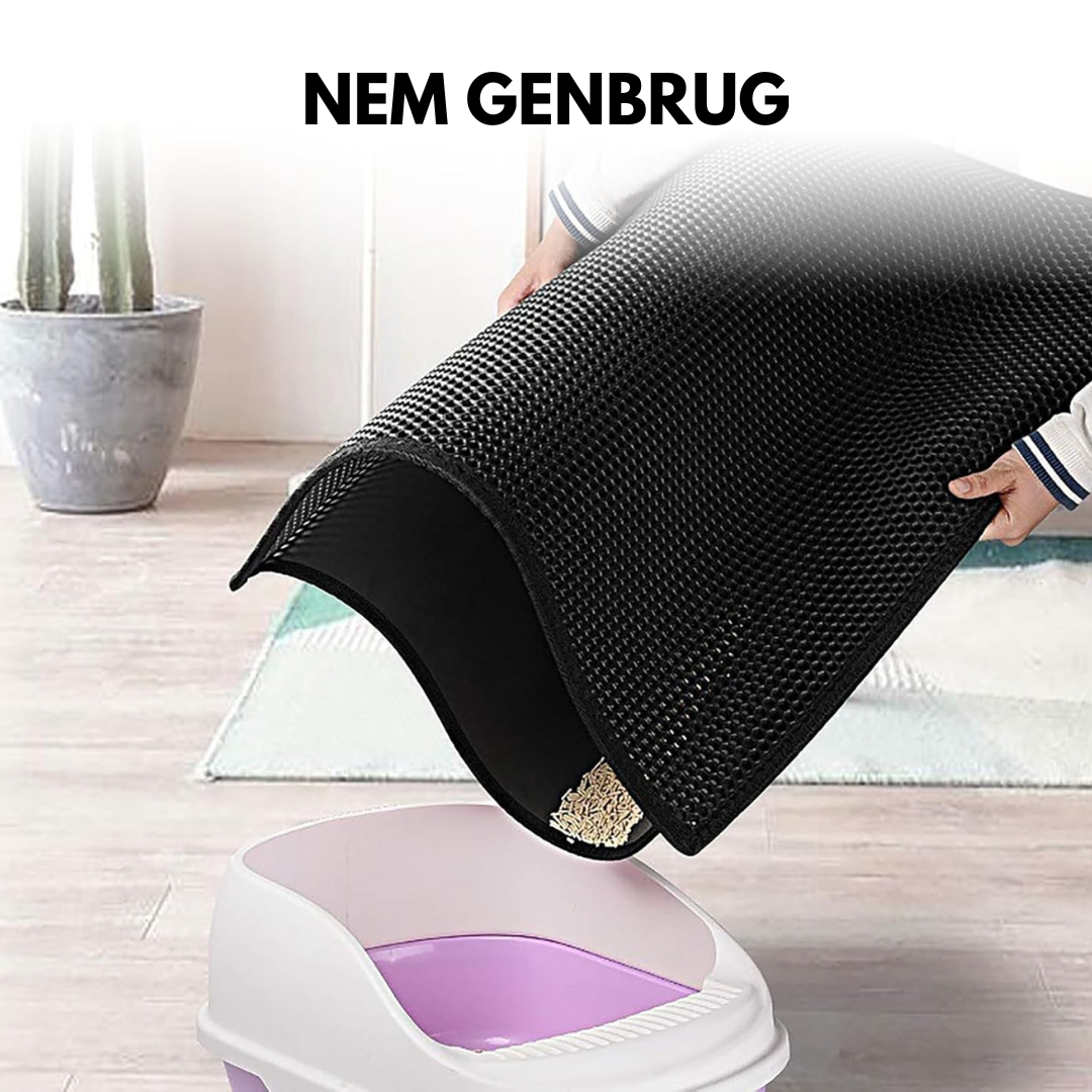 PoteRen Måtte™ | Sig farvel til sand på gulvet! Hold dit hjem rent og din kat glad.