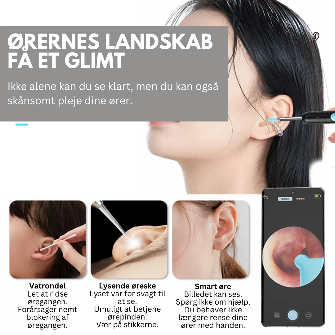 EarCam Pro™ | Se og rengør med præcision, fremtidens nemme ørepleje!