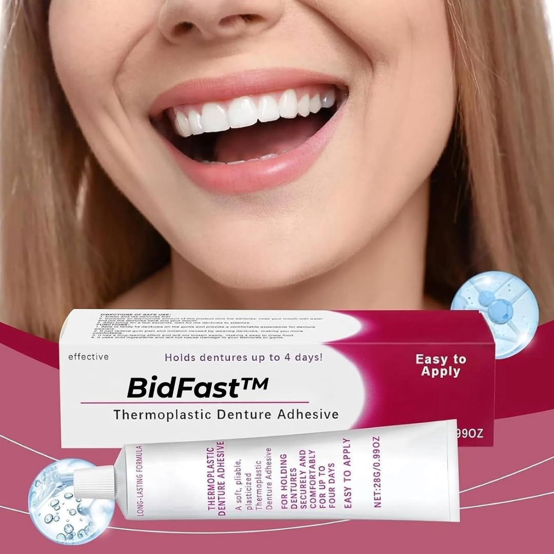 BidFast™ | Spis, drik og tal frit hele dagen! Sikker pasform til dine gebis uden at bekymre dig om forskydninger!