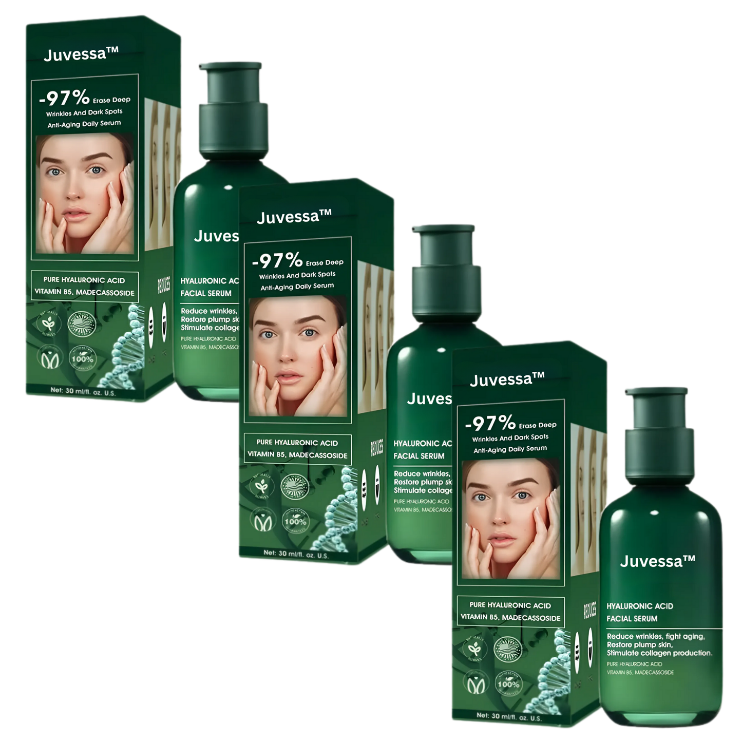 Juvessa™ Opstrammende Spray | Udglatter rynker øjeblikkeligt, synlige resultater på bare 5 dage!