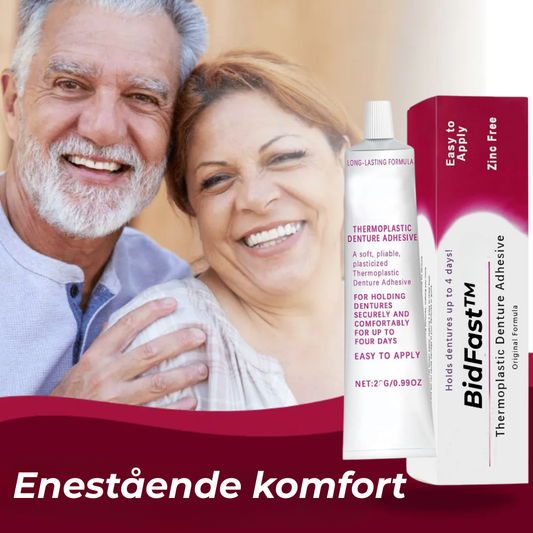 BidFast™ | Spis, drik og tal frit hele dagen! Sikker pasform til dine gebis uden at bekymre dig om forskydninger!