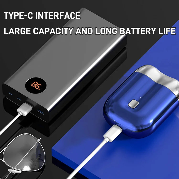 SkægSwift™ Ny opgraderet USB-minishaver, genopladelig, vandtæt, kompakt elektrisk barbermaskine til hjemmet, bilen og rejsen.