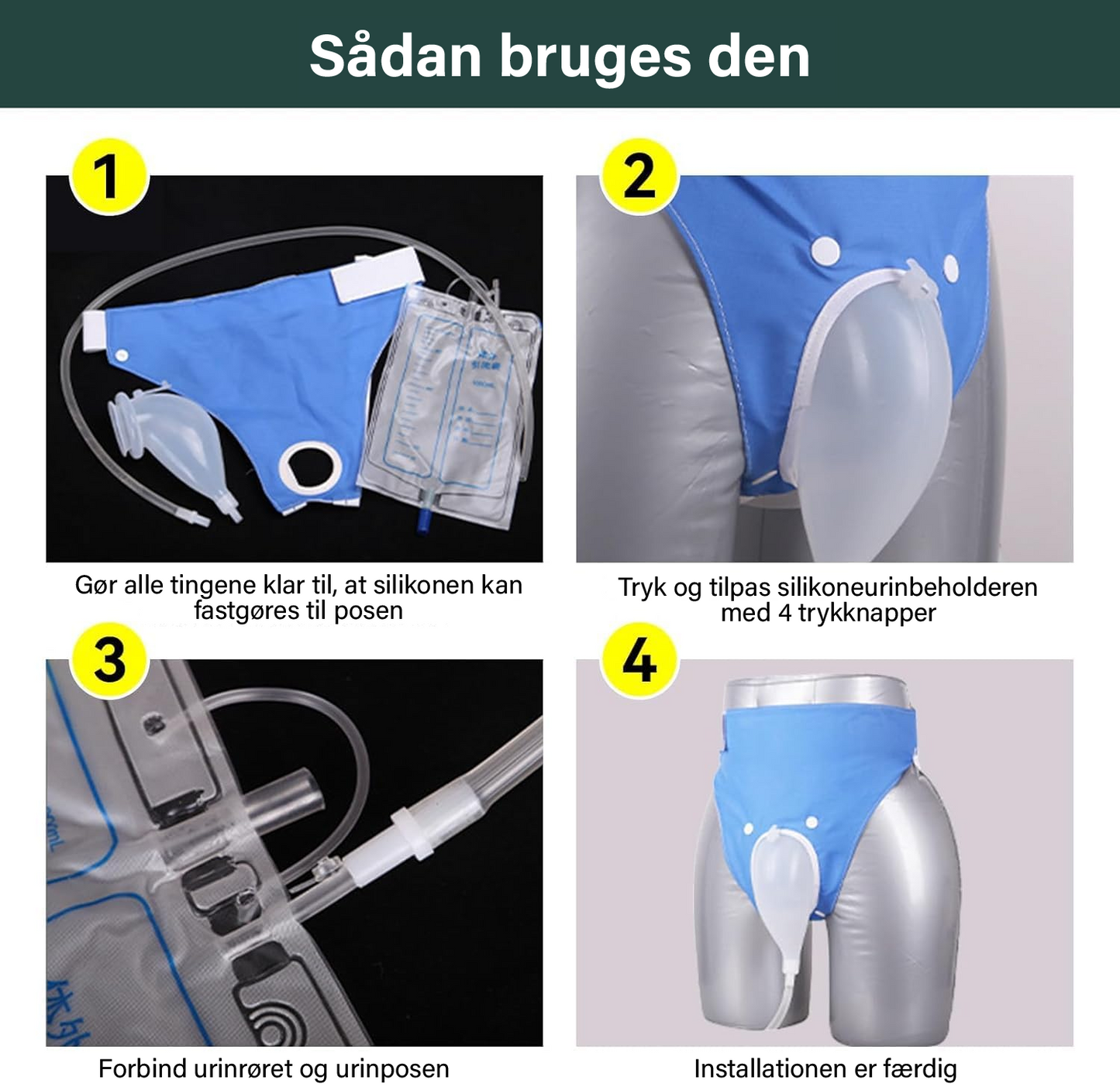 UrinGuard™ | Hold dig tør, mobil og uafhængig med vores lækagesikre, genanvendelige bærbare urinpose – den perfekte løsning for frihed uden besvær.