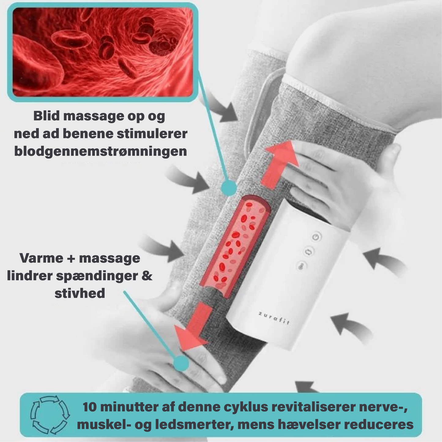 HeatFlow™ Benmassage – Lindring, komfort og energi på 10 minutter!
