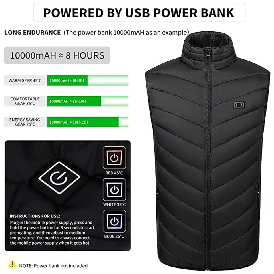 Nordvärme™ BodyWarmer - Fryser du? Ta med värmen överallt med vår uppvärmda väst!