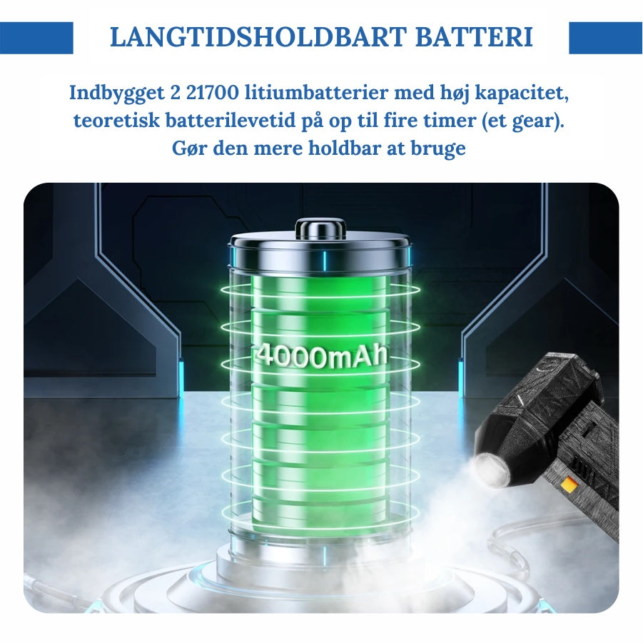 X-ForceBlæser™ TurboJet 3-i-1 mini-blæser og -støvsuger - 130.000 omdrejninger pr. minut, USB-C genopladelig