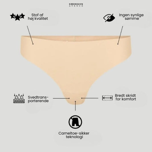 Sømløs Komfort String | Sig farvel til synlige linjer – oplev komfort og selvsikkerhed med vores usynlige camel toe string.
