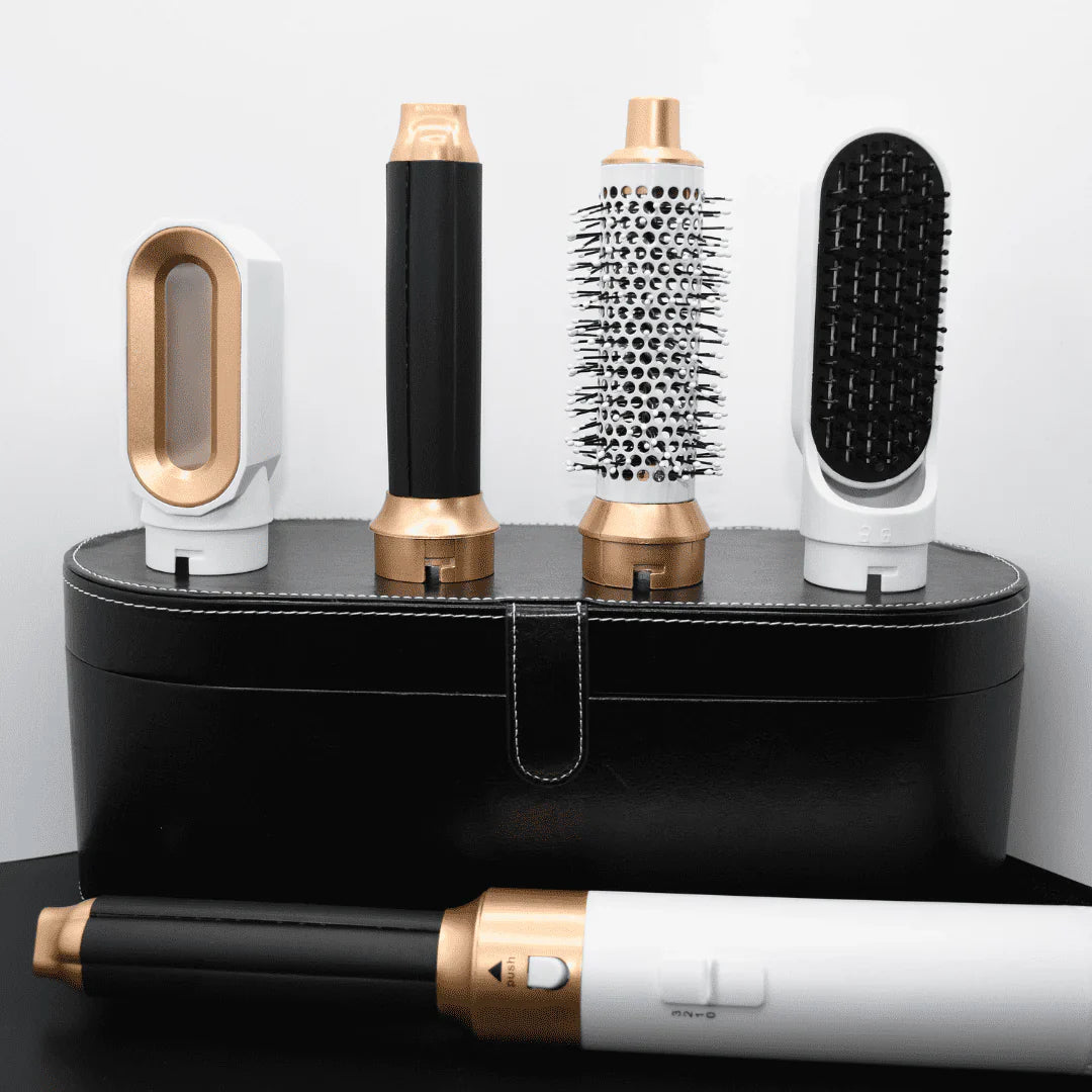 PureLuxe Stylist™ 5-i-1 Pro Set -  Holder dit hår sundt, glansfuldt og stylet til perfektion!