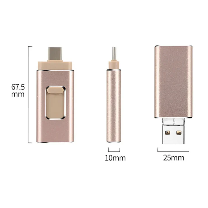 FlexiDrive™ 4-in-1 USB | Frigør plads på din telefon på sekunder – opbevar, overfør og sikkerhedskopier dine filer nemt!