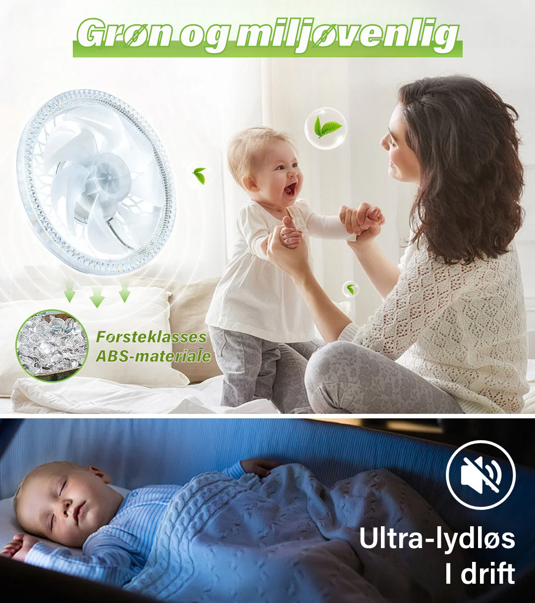 Lydløs Ventilationslampe med Fjernbetjening