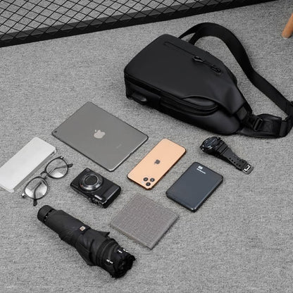 Vandtæt skuldertaske - Forbliv forbundet og hav alt, du behøver tæt på – vandtæt, smart og med indbygget USB til livet på farten!